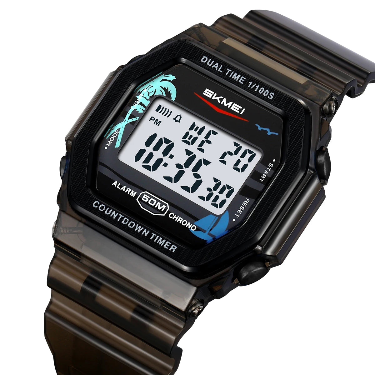 SKMEI EL Light Digital Electronics Wristwatches For Men Women Students Simple Waterproof Sports Count down timer Watches Reloj