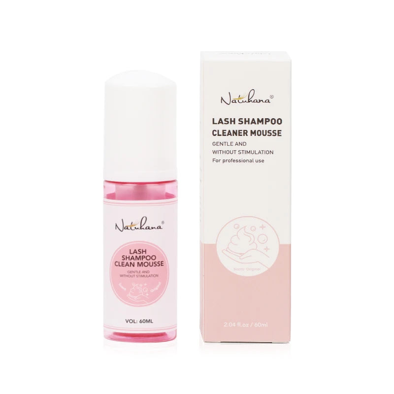 NATUHANA 60ml Gentle Lash Cleansing Mousse – Safe for Extensions