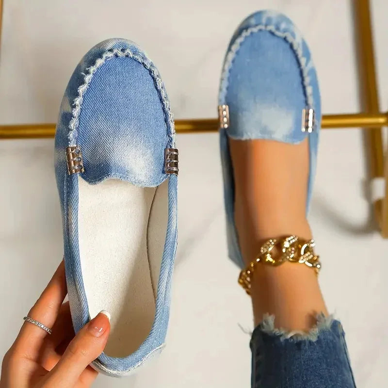 Women Casual Shoes 2024 New Spring and Autumn Fashion Non-slip Soft Denim Flat