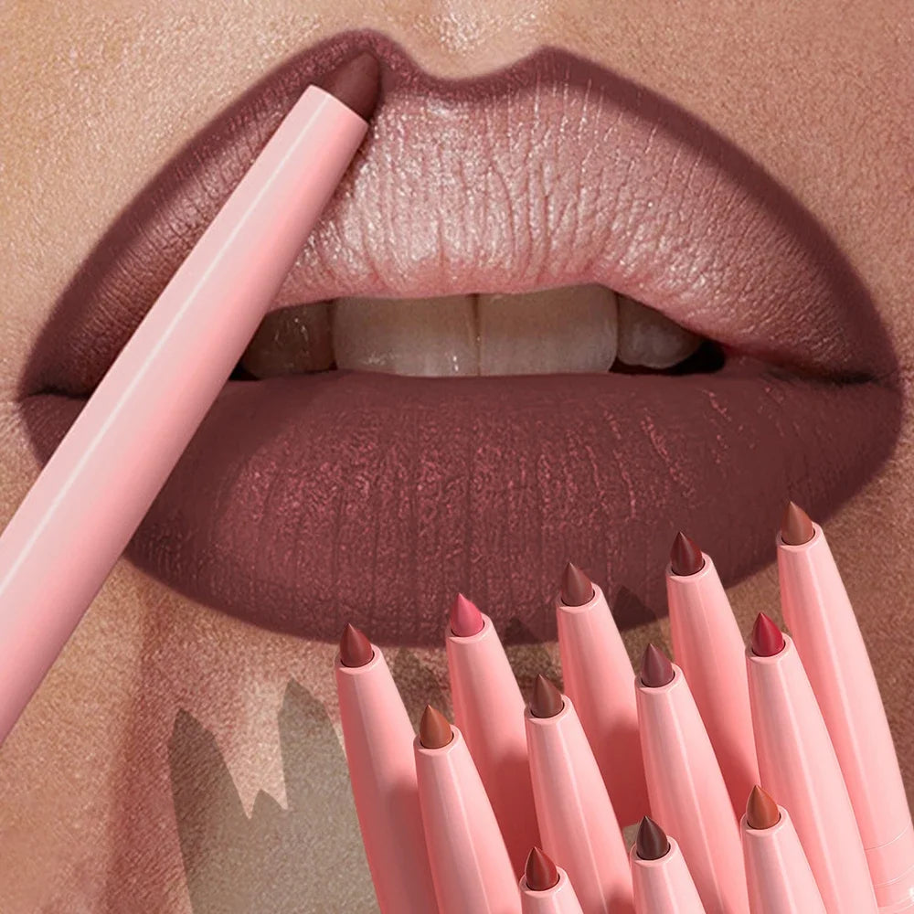 Tapered Lip Liner Pencil – Matte Red/Brown, Long Lasting & Waterproof