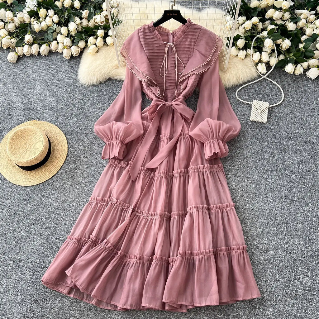 Dress Women Long Dresses Party Night Vestidos Streetwear V Neck Full Sleeve High Waist Elegant Splice Y2k Work Summer 2025